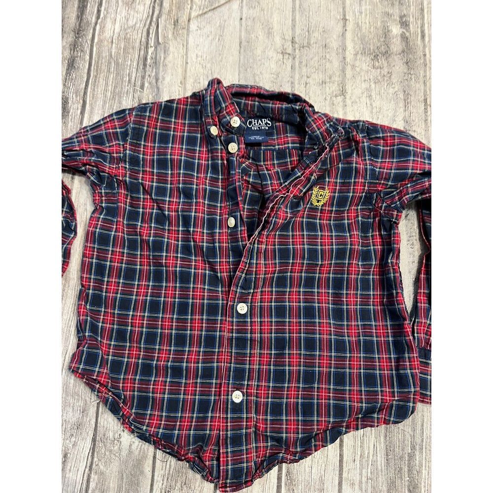 Boy's Toddler Chaps Long Sleeve Button‎ Down Shirt Size 3T